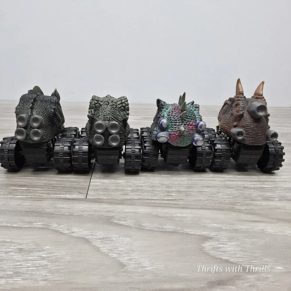 Dinosaur‎ Monster Trucks Pull Back Trucks -  Lot Of 4 - Tested